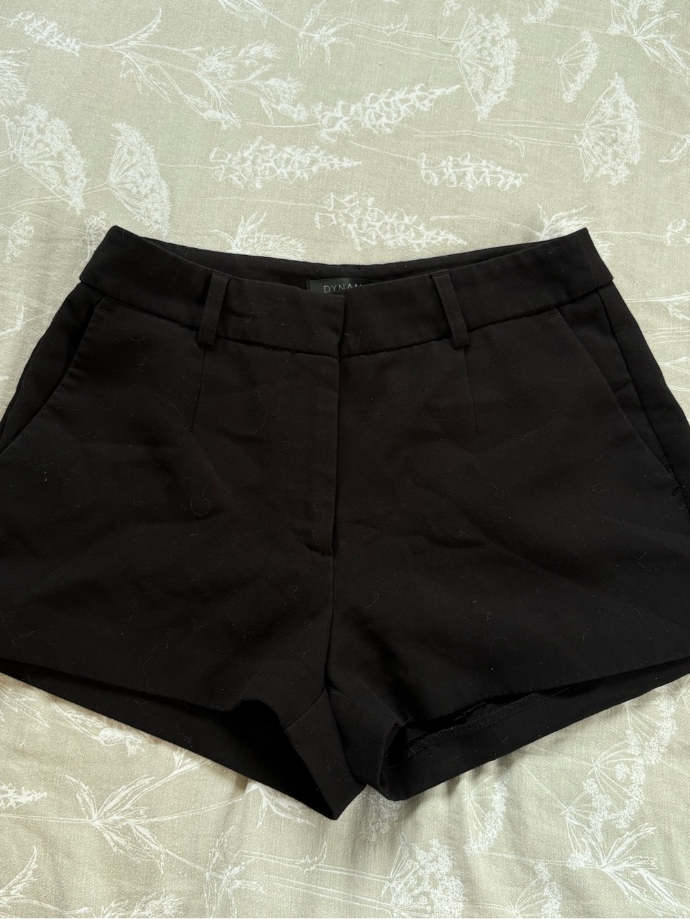 Dynamite Black High-Waist Tailored Shorts